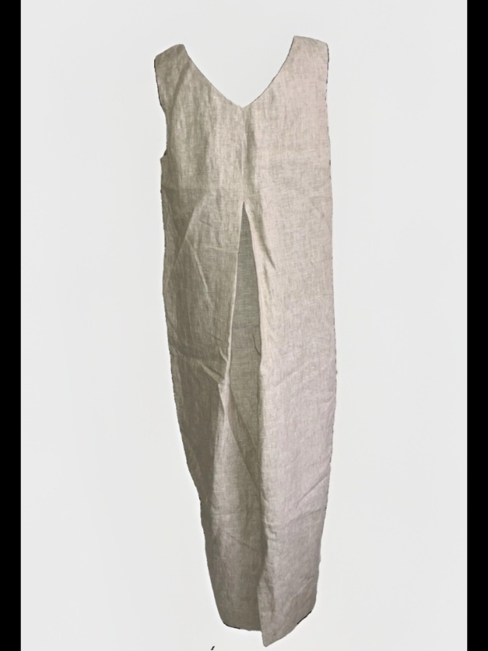 Malo 100% Linen Dress A LINE sheath Made In Italy Oatmeal Size 12 14 US 46 EU